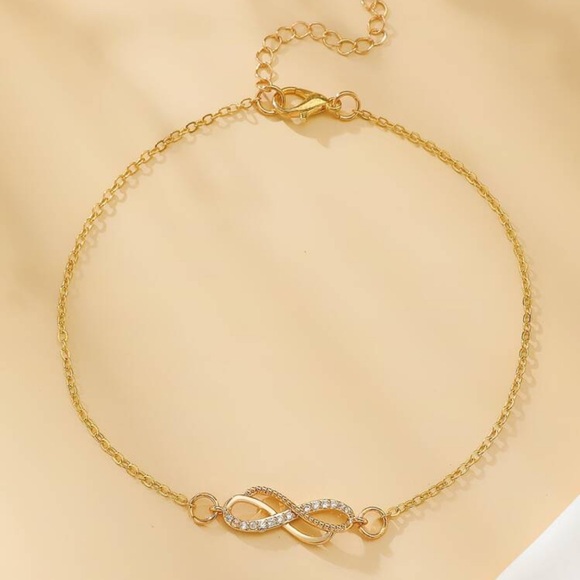 2/$10 NEW! Double Infinity Anklet Bracelet Beach Summer Geometric Pendant - Picture 2 of 6